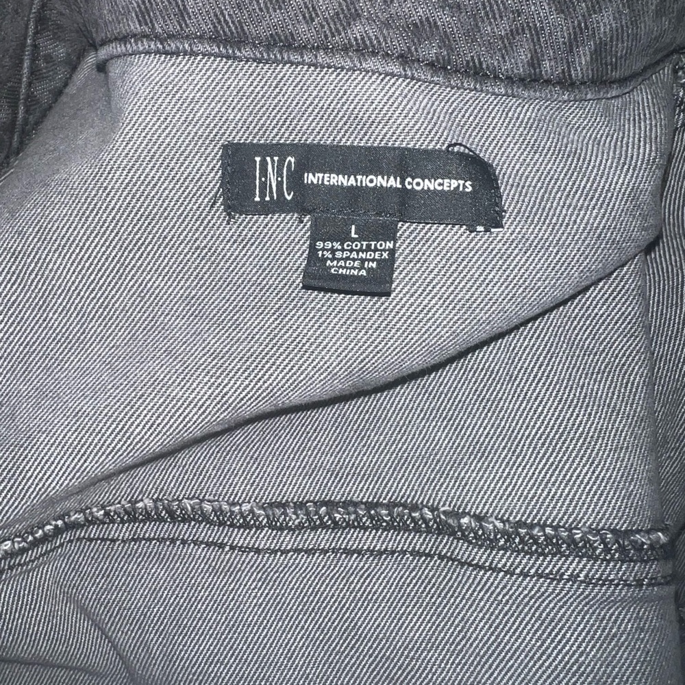 INC International Concept Cheetah Trucker Denim Jacket - Picture 3 of 4